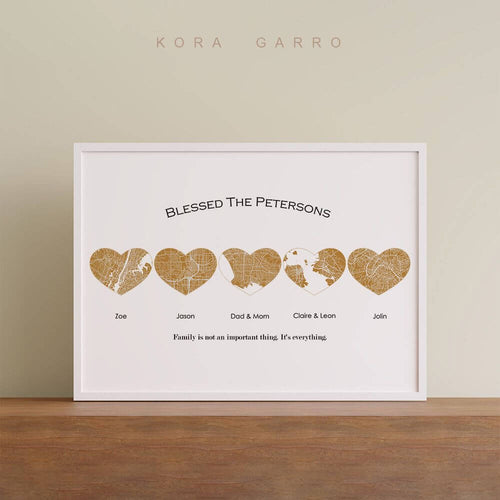 koragarro Any Location, Digital File City Print, Family map poster, City Map, Map Prints, Map Print Poster, Custom City Map for family, gift to grandparents