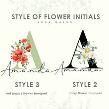 Load image into Gallery viewer, Floral Name Initial Essential Bag