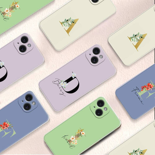 koragarro personalized phone case,Name monogram, personalized initial, family name sign, floral name design, wildflowers, spring summer flowers, poppy, Eucalyptus, watercolor, personalized gift, wreath monogram svg, wedding gift, bridal shower gift, gift for mom sister, best friend, koragarro gifts