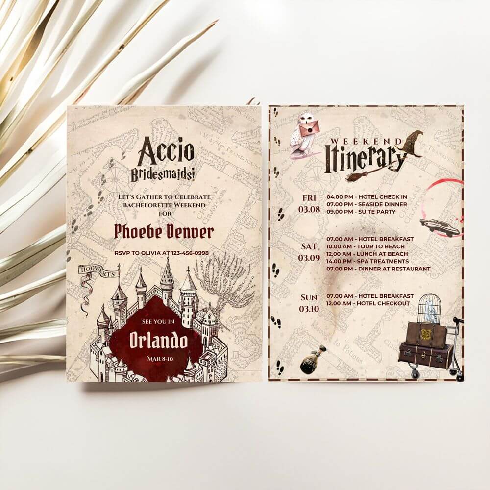 Harry Potter Bachelorette Invites - Canva Template| Kora Garro Harry Potter Bachelorette Invites - Canva Template| Kora Garro
