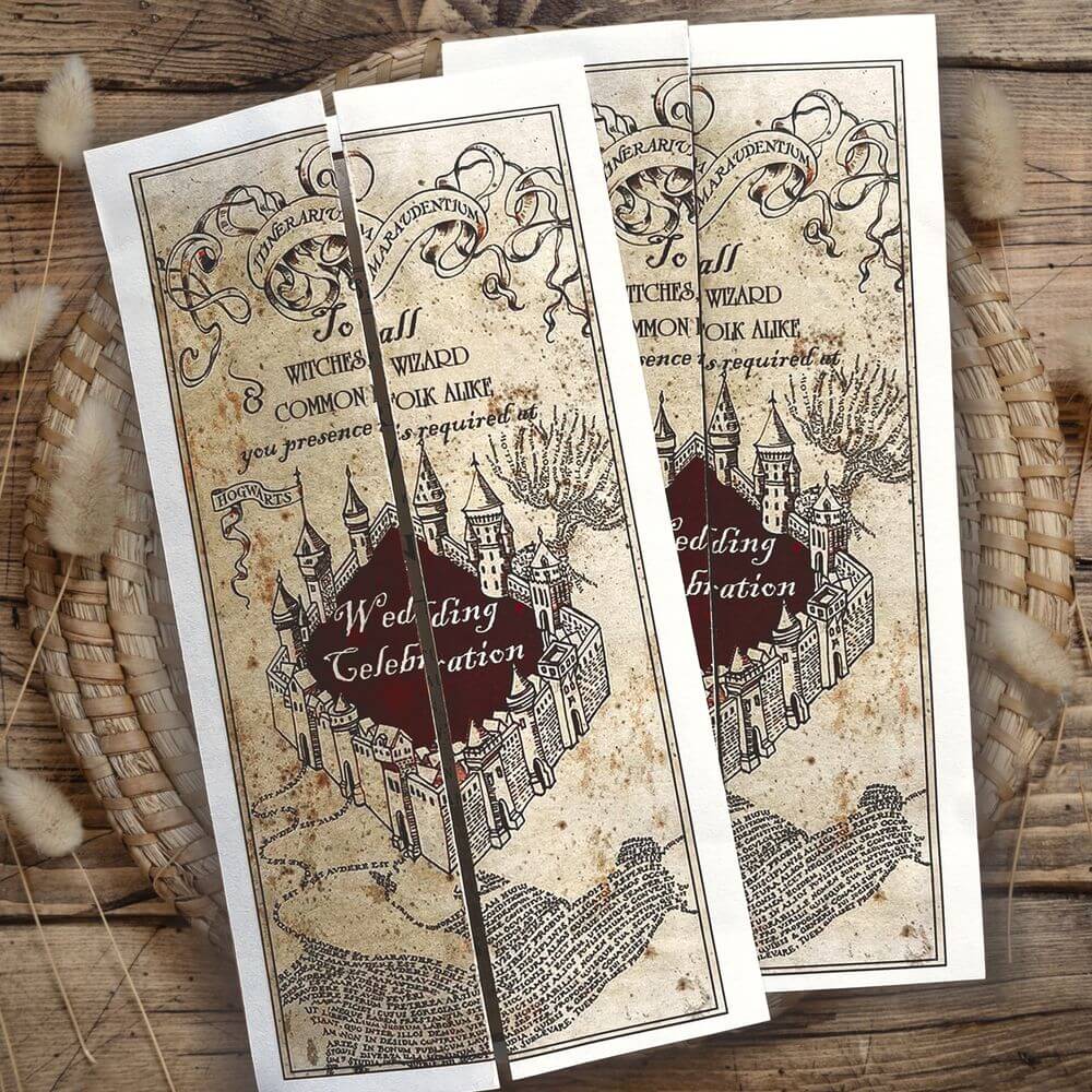 harry-wizard-wedding-invitation-canva-template-kora-garro for Free Printable Marauders Map Pdf Harry Wizard Wedding Invitation - Canva Template | Kora Garro for Free Printable Marauders Map Pdf