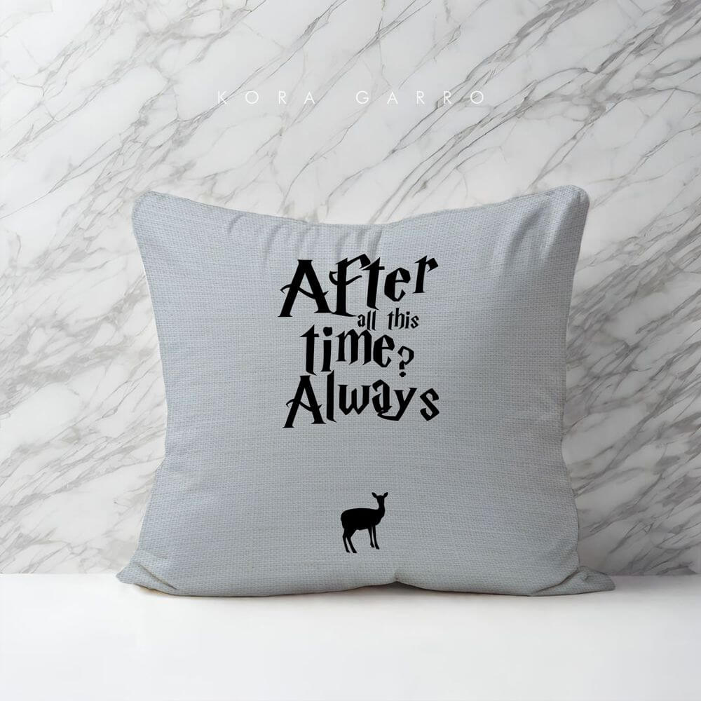 koragarro harry potter pillow case, always quote, potterhead gift, hogwarts castle, harry potter quote, modern minimalist, couch cushion, blue