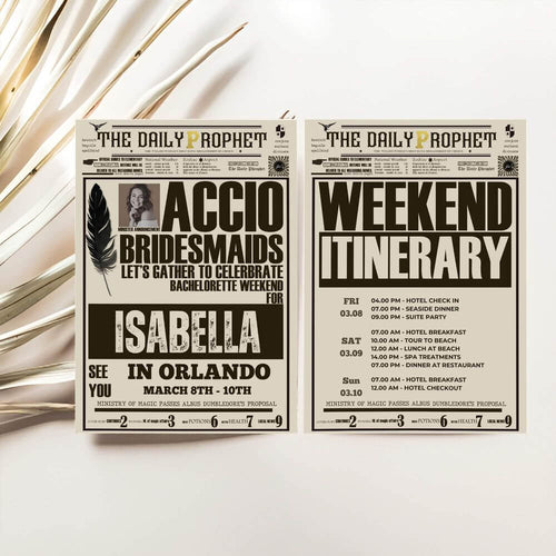 Wizard Newsletter Bachelorette Invitation