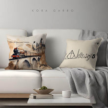 Load image into Gallery viewer, koragarro harry potter personalized home décor, hogwarts castle, express, custom name cushion, custom harry potter lines, Potterhead gift, personalized gift