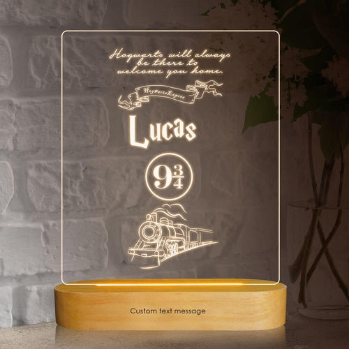 koragarro hogwarts is my home custom table lamp, platform 9¾, Potterhead gift, led night light, personalized gift