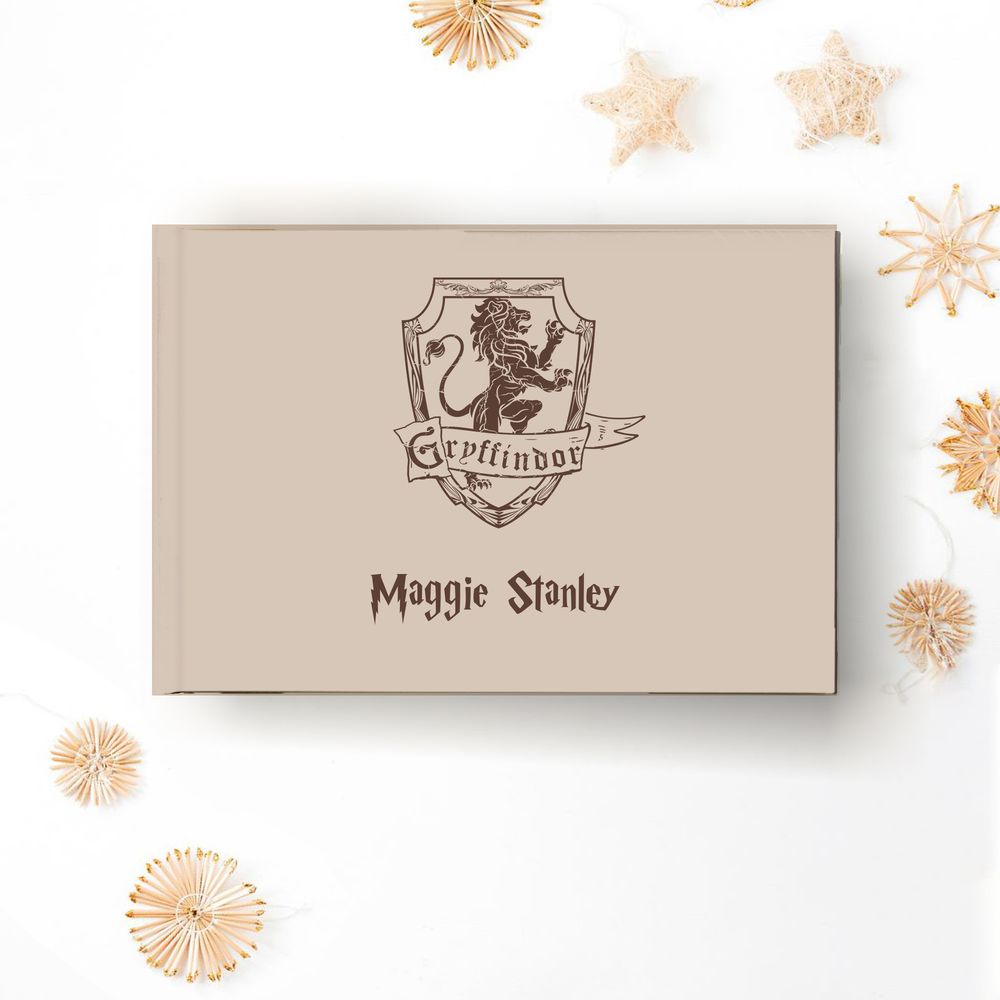 koaragarro hogwarts house personalized memory book, Gryffindor, Slytherin, Ravenclaw, Hufflepuff, named personal journal, custom guest book, potterhead gift