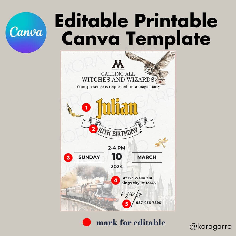 hogwarts-birthday-invitation-digital-download-kora-garro for Free Printable Editable Harry Potter Birthday Invitations Hogwarts Birthday Invitation - Digital Download | Kora Garro for Free Printable Editable Harry Potter Birthday Invitations