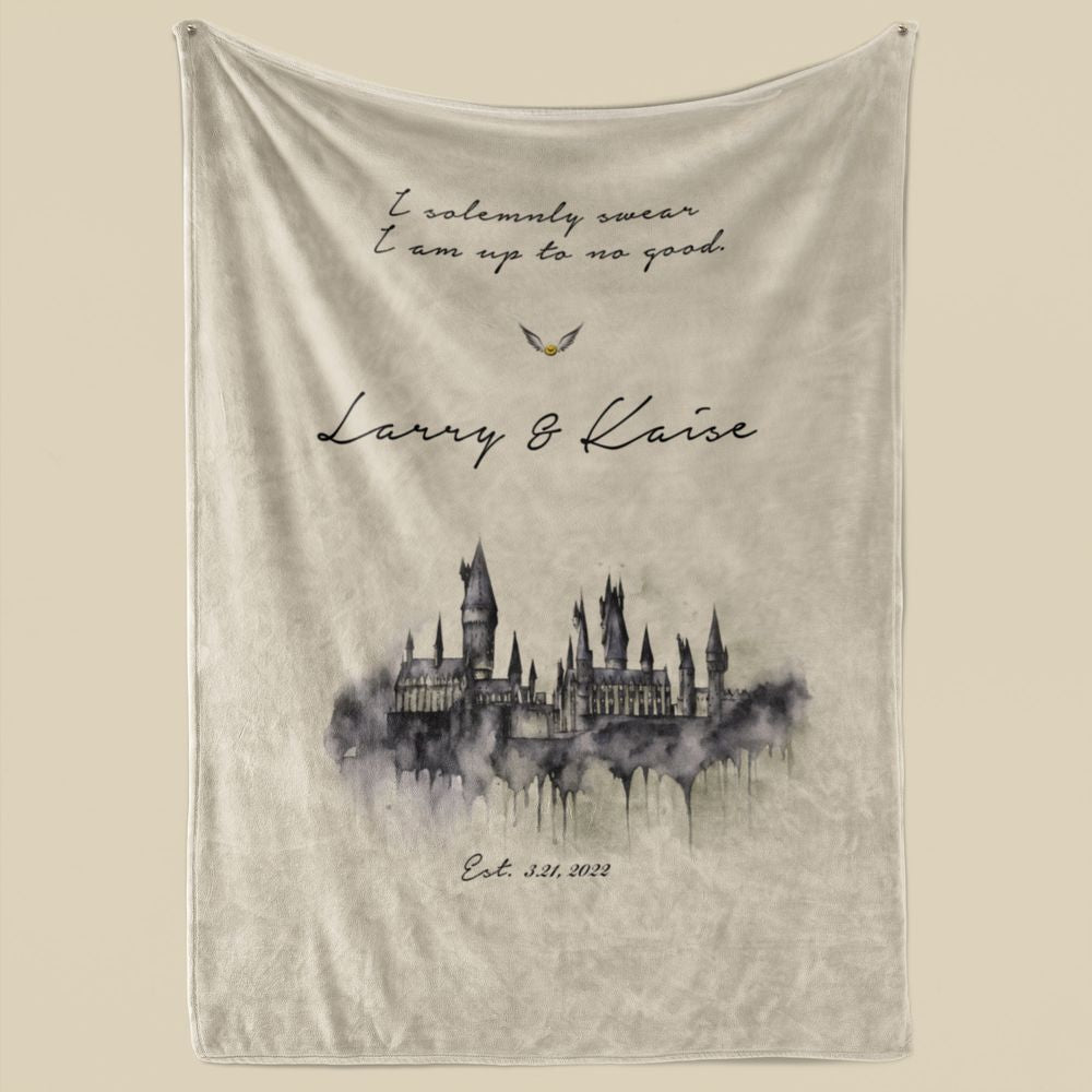 koragarro harry potter personalized throw blanket, hogwarts, potterhead gift, hogwarts castle, harry potter quote, modern minimalist, named fleece blanket