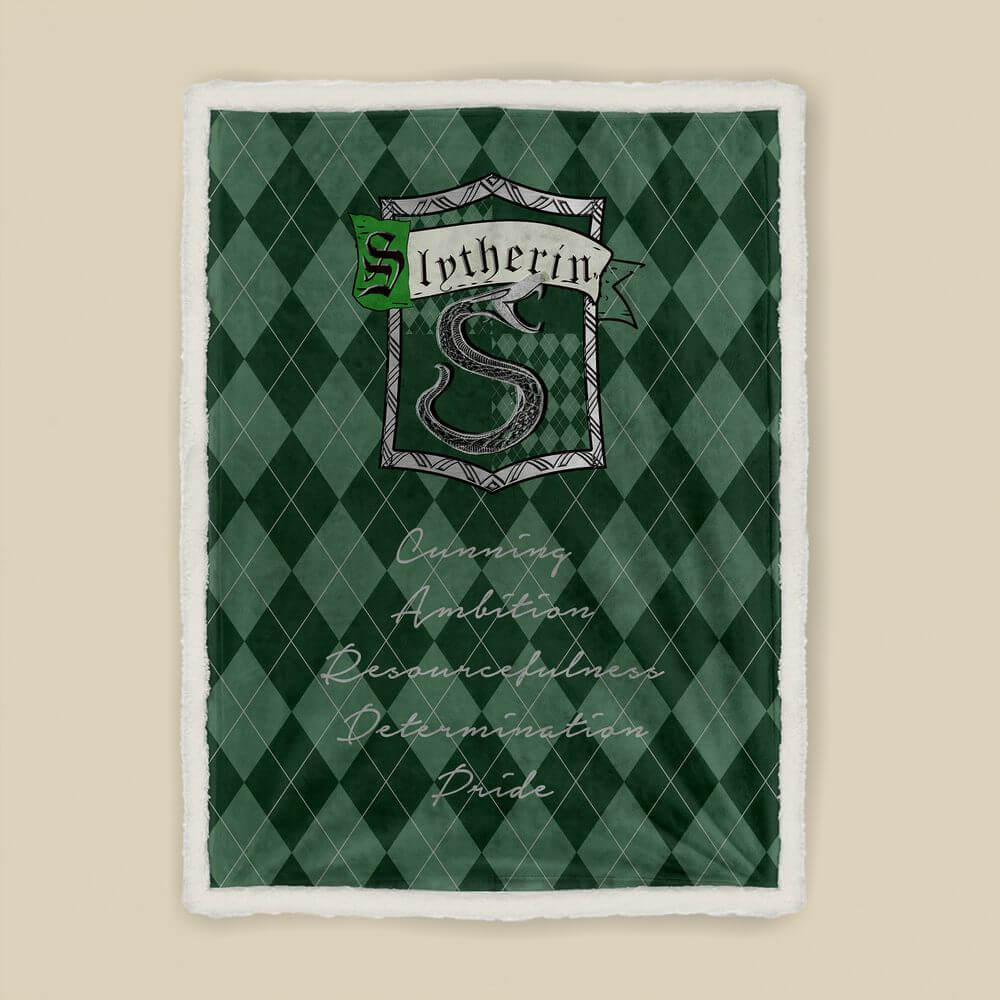 koragarro harry potter, Slytherin personalized home décor,Harry Potter decorations, custom throw blanket, potterhead gift, red gold pattern, fleece and sherpa blanket, Christmas gift to HP fans