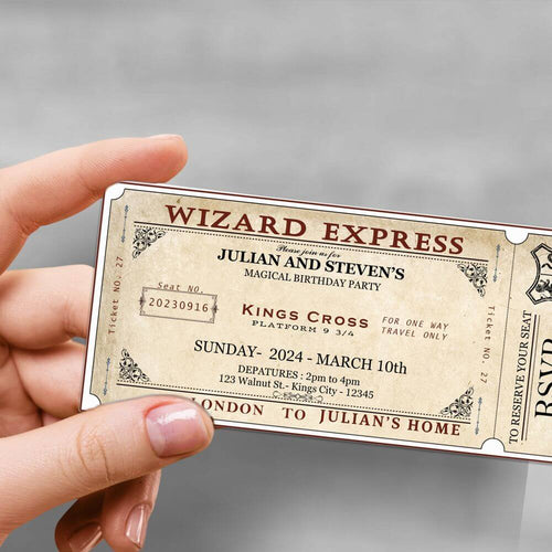 hogwarts magic party invitation Potterhead gift Wizard birthday invitation koragarro harry potter editable printable invitation canva template