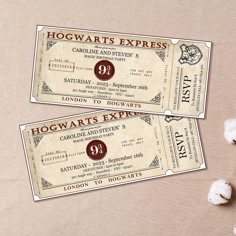Editable Hogwarts Express Ticket Instant Download