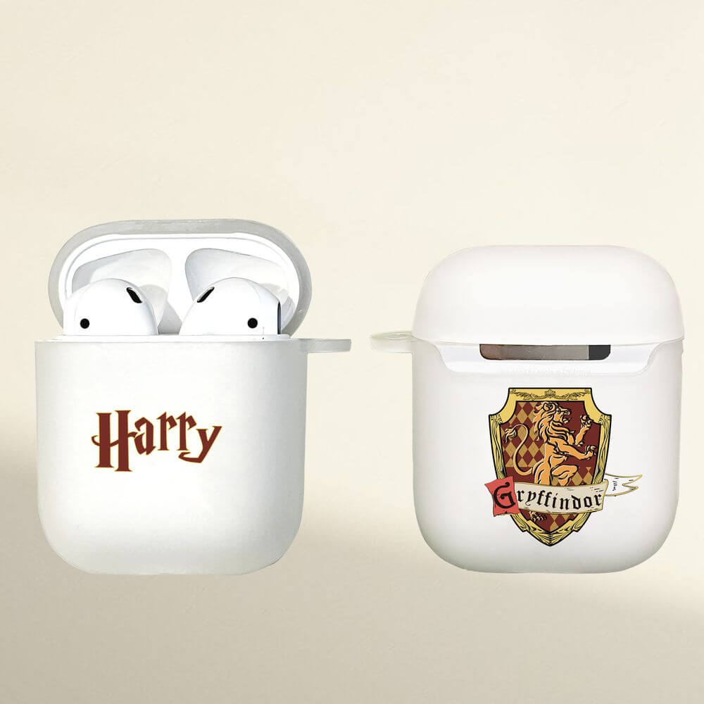 koragarro Hogwarts Crest Personalized Airpods Case potterhead birthday gift Gryffindor Slytherin Hufflepuff Ravenclaw school custom wizard name airpods case