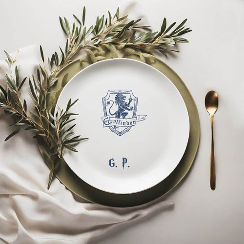 koragarro ceramic plate, hogwarts school, Gryffindor Slytherin Ravenclaw Hufflepuff, custom plate, Potterhead gift