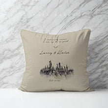 Load image into Gallery viewer, koragarro harry potter personalized pillow case, potterhead gift, hogwarts castle, harry potter quote, modern minimalist, couch cushion, cream