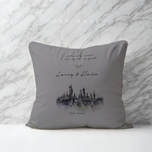 Load image into Gallery viewer, koragarro harry potter personalized pillow case, potterhead gift, hogwarts castle, harry potter quote, modern minimalist, couch cushion, gray