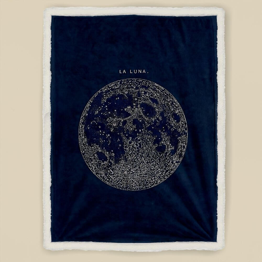 koragarro Constellations blanket, moon print sherpa blanket, astronomy gift, lunar terrain