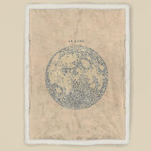 Load image into Gallery viewer, koragarro Constellations blanket, moon print throw blanket, astronomy gift, lunar terrain beige