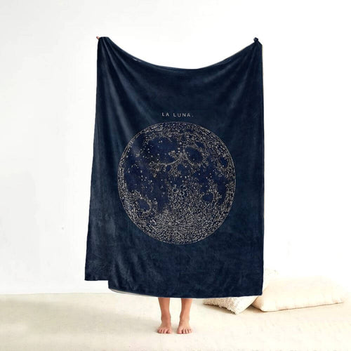 koragarro Constellations blanket, moon print throw blanket, astronomy gift, lunar terrain