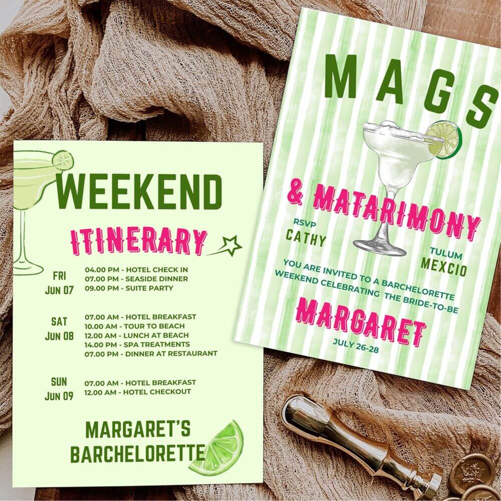 Margarita Bachelorette Invitation Set