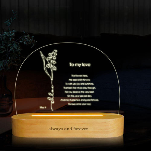 May Birth Flower Table Lamp