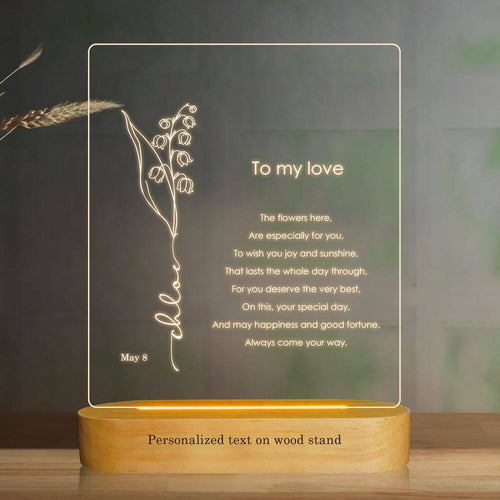 May Birth Flower Table Lamp