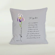 Load image into Gallery viewer, koragarro personalized February Birth gift-named birth Flower Cushion - Violet, Iris