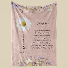 Load image into Gallery viewer, koragarro April name flower sign, Daisy, Sweet pea, personalized flower blanket, April birthday gift, throw blanket, gift to her