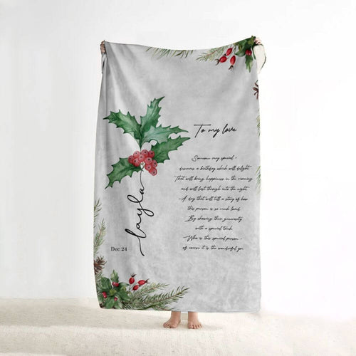 December Birth Flower Blanket - Holly