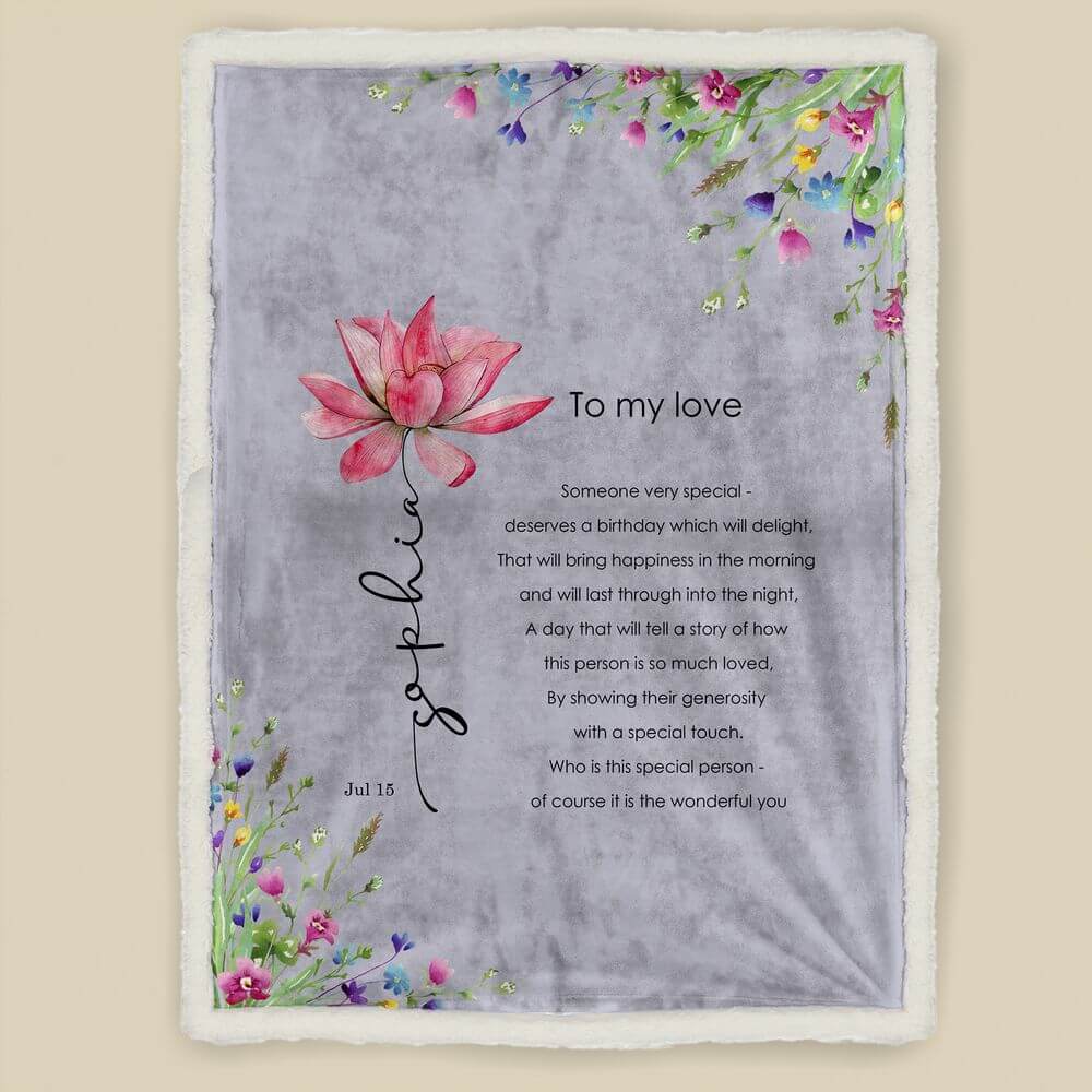 July Birth Flower Blanket - Water Lily