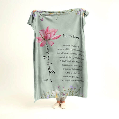 July Birth Flower Blanket - Water Lily