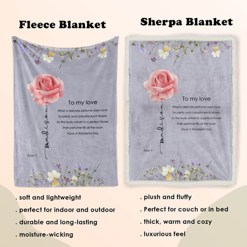 Rose Named Flower Blanket - June Birth flower