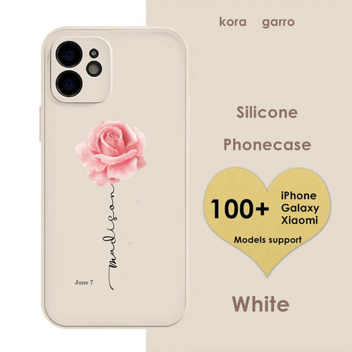 Named Rose Flower Phone Case - June Birth Flower