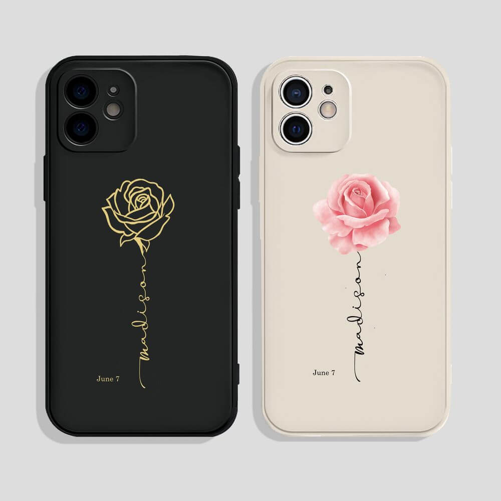Named Rose Flower Phone Case - June Birth Flower