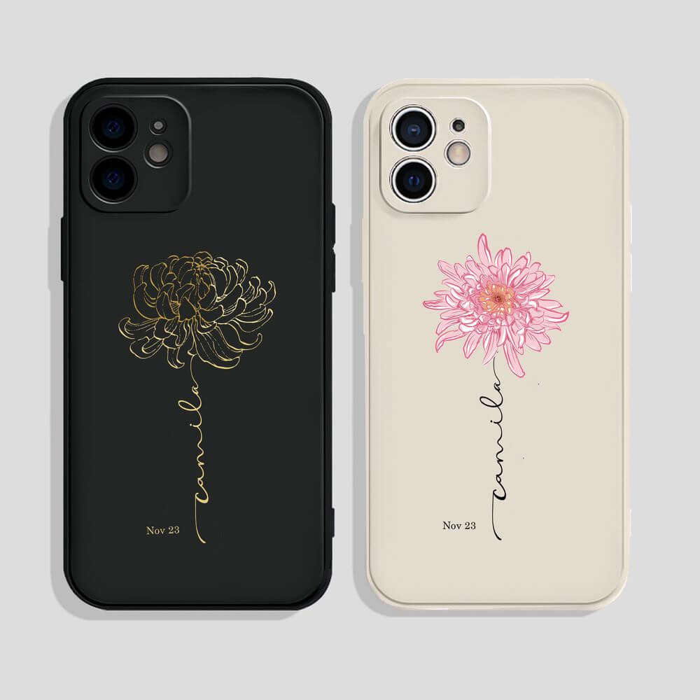 November Birth Flower Phone Case, Chrysanthemum