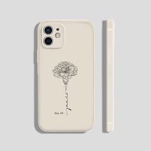 Load image into Gallery viewer, koragarro-January personalized named Birth Flower silicone phone case-Carnation Snowdrop flower white