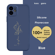 Load image into Gallery viewer, koragarro-January personalized named Birth Flower silicone phone case-Carnation Snowdrop flower gray