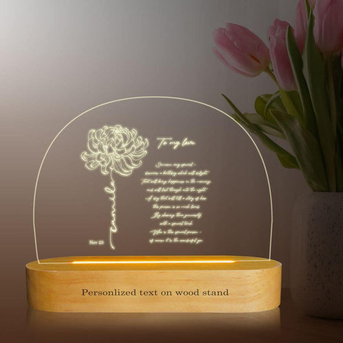 November Birth Flower Table Lamp