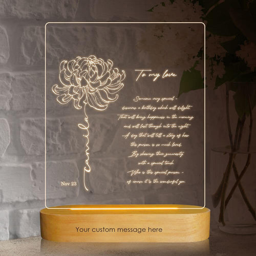 November Birth Flower Table Lamp