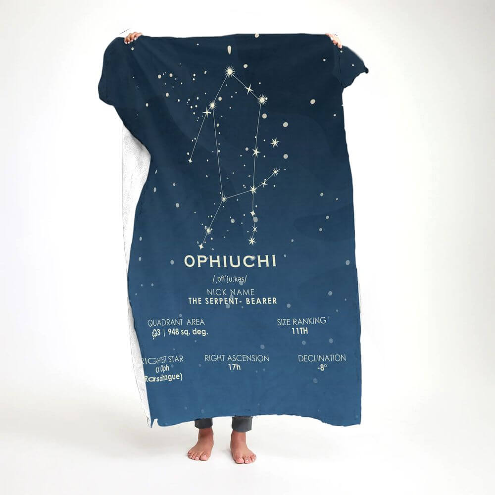 koragarro Ophiuchi Constellation Blanket, throw blanket, star map blanket, astronomy gift
