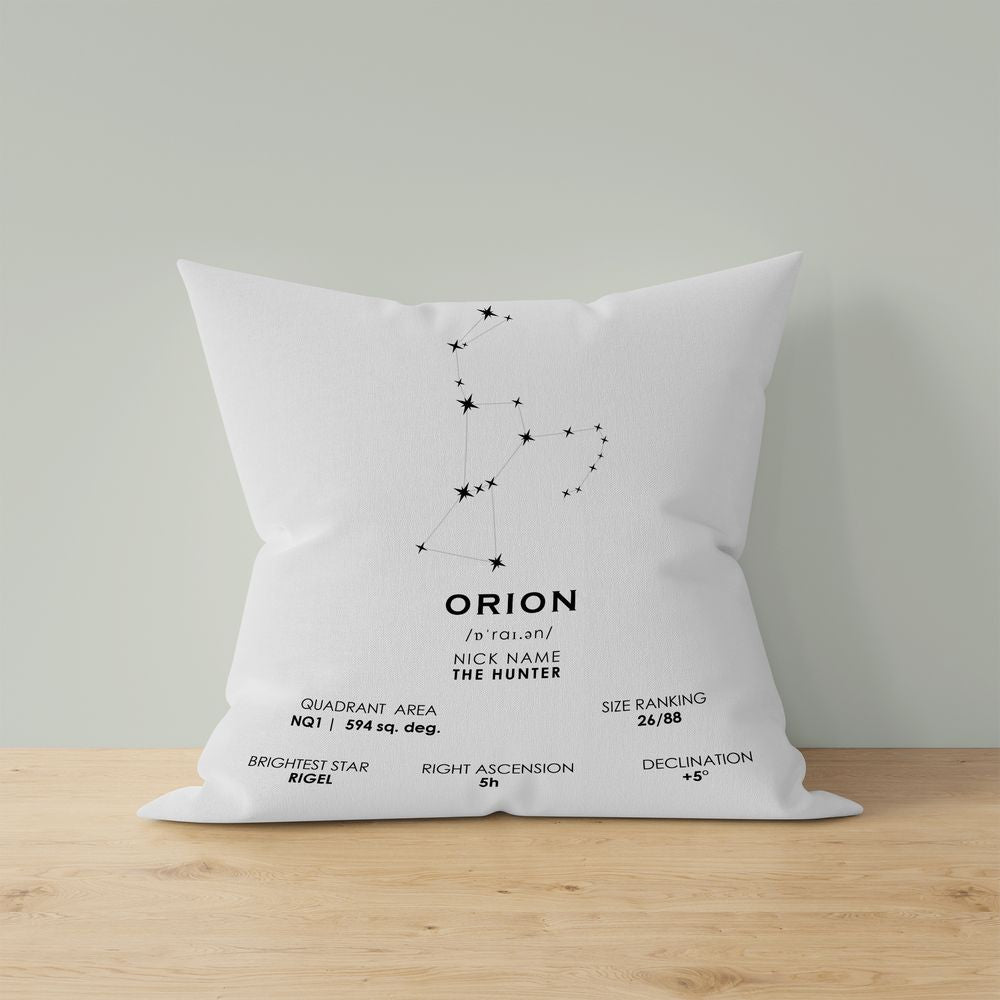 koragarro Orion constellations Star Map Print Pillow, cushion cover, Stars The Night Sky, Stars Above Map, Popular constellations, linen cushion, polyester pillow