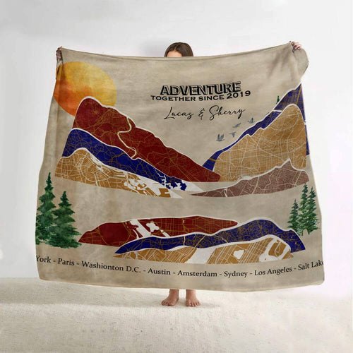 Color Journey Maps Blanket