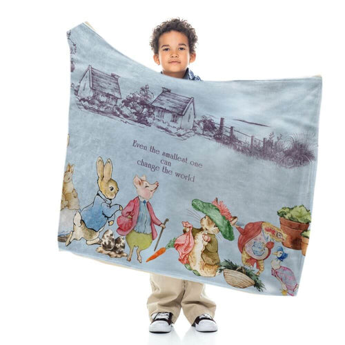 koragarro-peter rabbit-throw blanket, gift to baby-new born-even the smallest can change the world