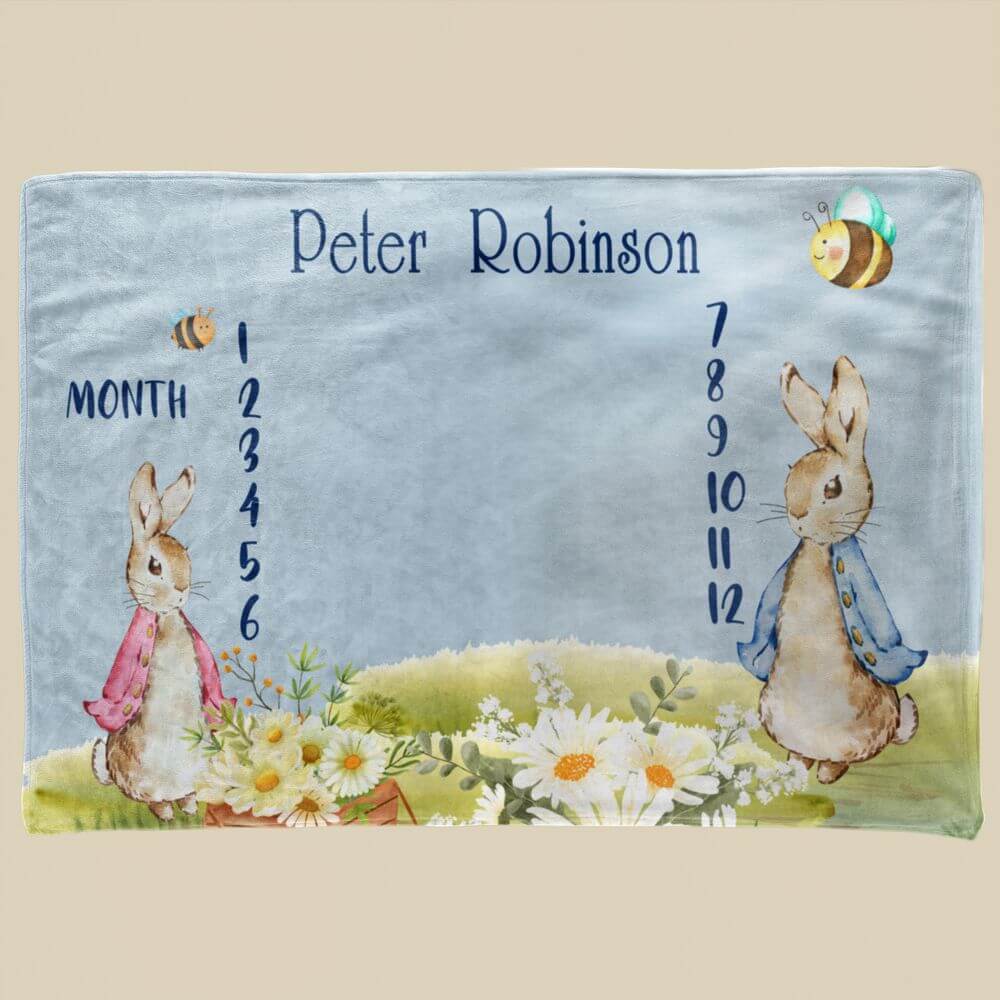 Peter Rabbit- Baby Milestone Blanket | Kora Garro