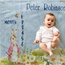 Load image into Gallery viewer, Peter Rabbit Baby Milestone Blanket