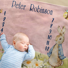 Load image into Gallery viewer, Peter Rabbit Baby Milestone Blanket
