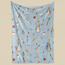 Load image into Gallery viewer, koragarro-peter rabbit-throw blanket, gift to baby-new born-blue