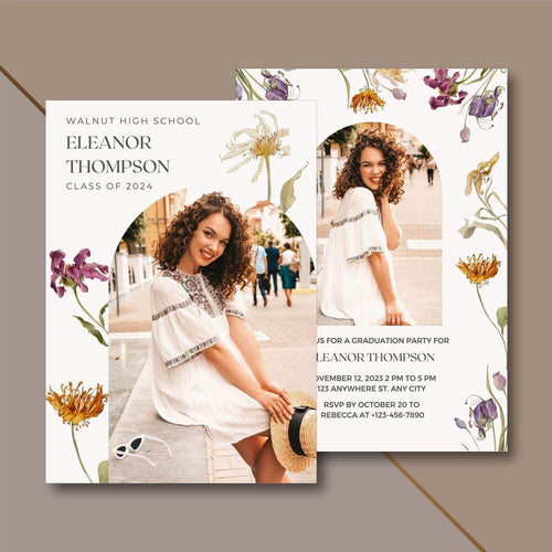 Graduation Flower Invitation