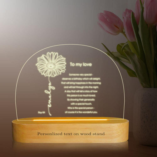 September Birth Flower Table Lamp, Aster