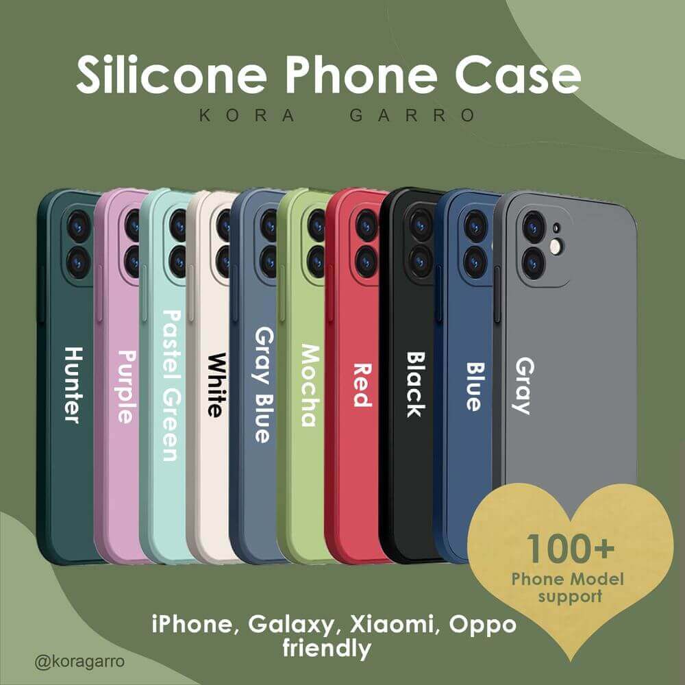 koragarro Star Silicone phone case, Vegan leather phone cover, black, white, red, green phone case
