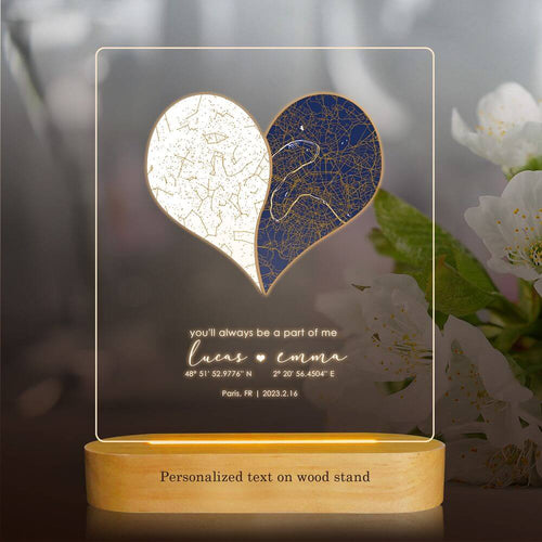 koragarro  personalized table lamp, custom constellation map, any city map, anniversary birthday gift, led table light